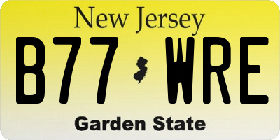 NJ license plate B77WRE