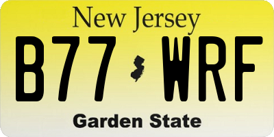 NJ license plate B77WRF