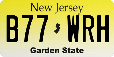 NJ license plate B77WRH