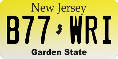 NJ license plate B77WRI