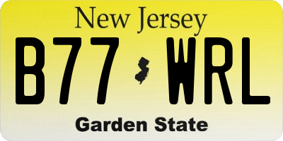 NJ license plate B77WRL