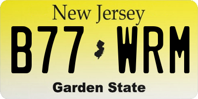 NJ license plate B77WRM