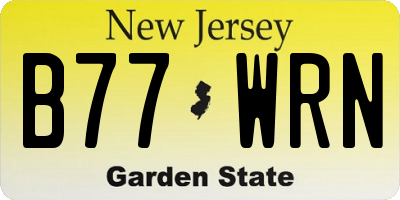 NJ license plate B77WRN