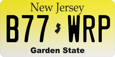 NJ license plate B77WRP