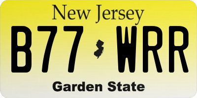 NJ license plate B77WRR