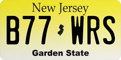 NJ license plate B77WRS