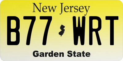 NJ license plate B77WRT