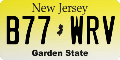 NJ license plate B77WRV