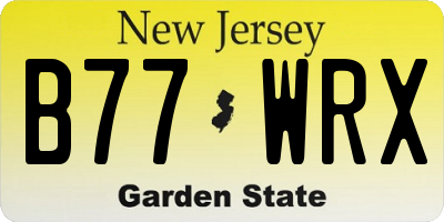 NJ license plate B77WRX