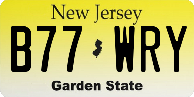 NJ license plate B77WRY