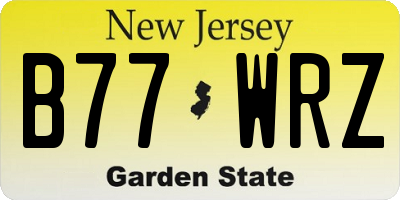 NJ license plate B77WRZ