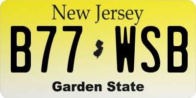 NJ license plate B77WSB