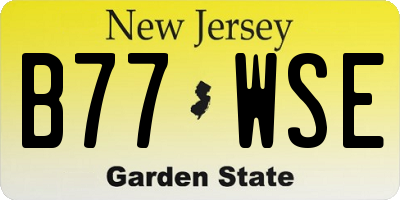 NJ license plate B77WSE