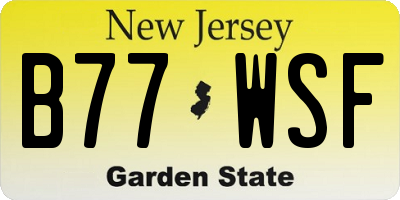 NJ license plate B77WSF