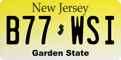 NJ license plate B77WSI