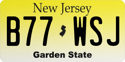 NJ license plate B77WSJ