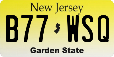 NJ license plate B77WSQ