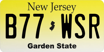 NJ license plate B77WSR