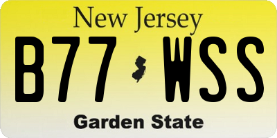 NJ license plate B77WSS
