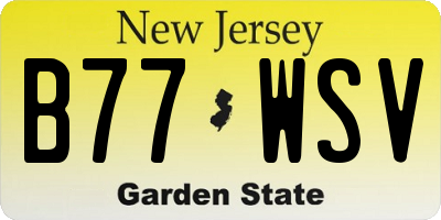 NJ license plate B77WSV