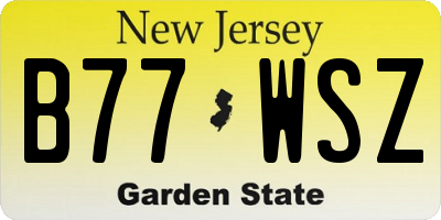 NJ license plate B77WSZ