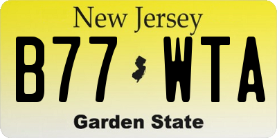 NJ license plate B77WTA