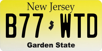 NJ license plate B77WTD
