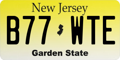 NJ license plate B77WTE