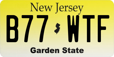NJ license plate B77WTF