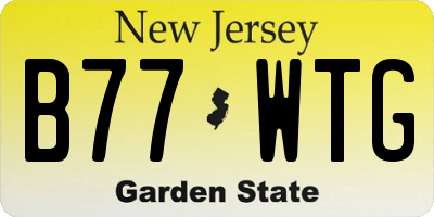 NJ license plate B77WTG