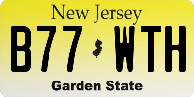 NJ license plate B77WTH