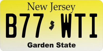 NJ license plate B77WTI