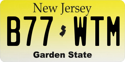 NJ license plate B77WTM