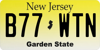 NJ license plate B77WTN