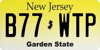 NJ license plate B77WTP