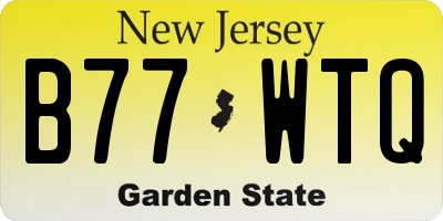 NJ license plate B77WTQ