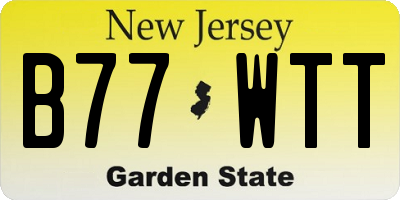 NJ license plate B77WTT