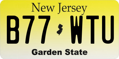 NJ license plate B77WTU