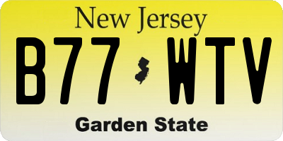 NJ license plate B77WTV
