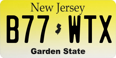 NJ license plate B77WTX