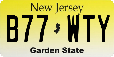 NJ license plate B77WTY