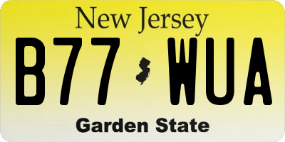 NJ license plate B77WUA