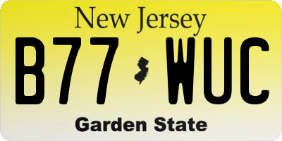 NJ license plate B77WUC