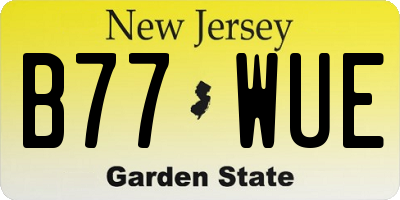 NJ license plate B77WUE