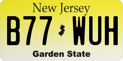 NJ license plate B77WUH