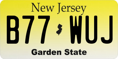 NJ license plate B77WUJ