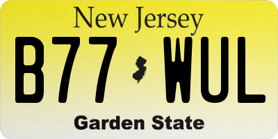 NJ license plate B77WUL