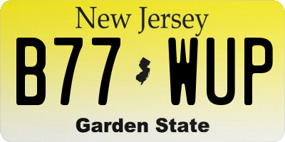 NJ license plate B77WUP