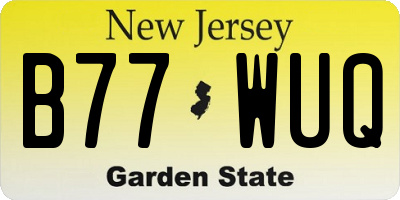 NJ license plate B77WUQ