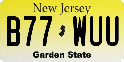 NJ license plate B77WUU